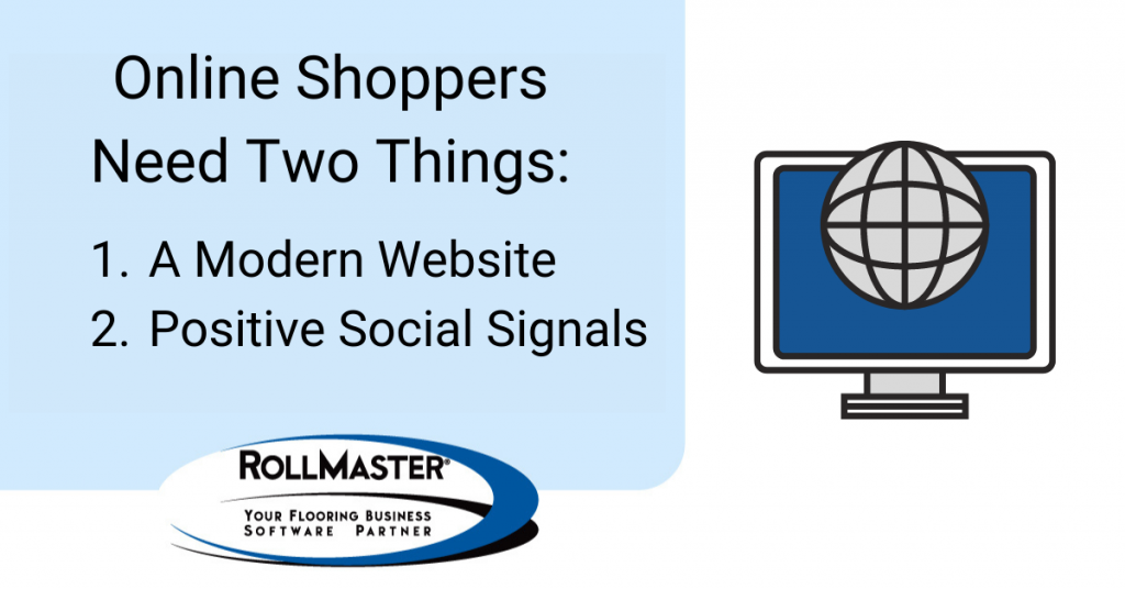 Online shoppers need a modern website and social signals
